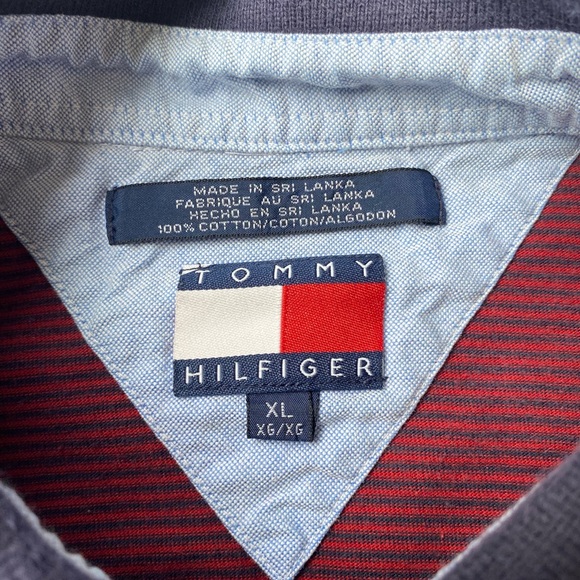 ⛔️Sold⛔️Tommy Hilfiger Men Red Long Sleeve 100% Cotton Casual Polo T Shirt Sz XL - Picture 6 of 9